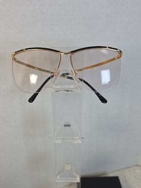 Gold Rim Aviator Sunglasses with Black Temples